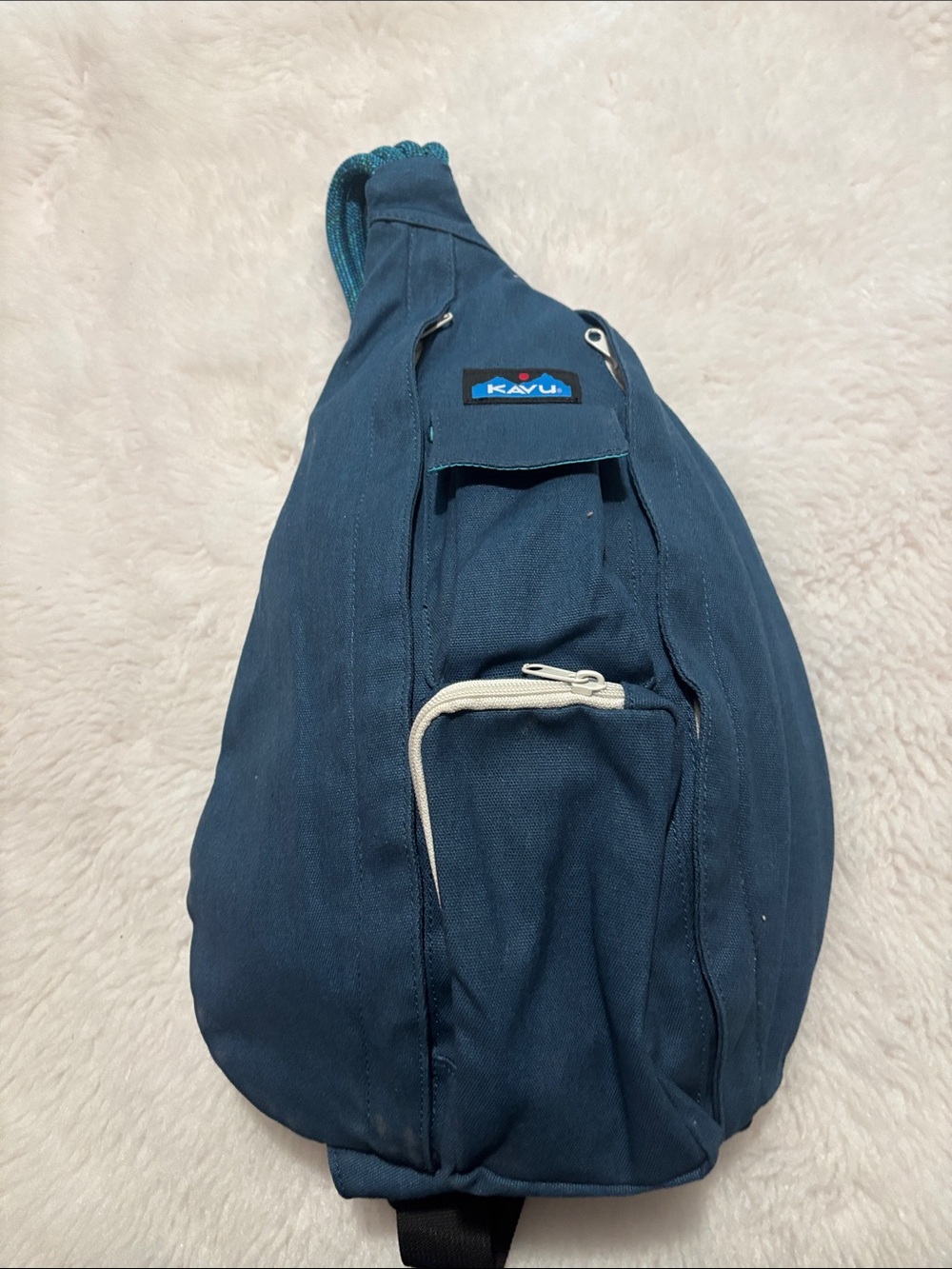 Kavu Navy Teal-Accent Sling Bag